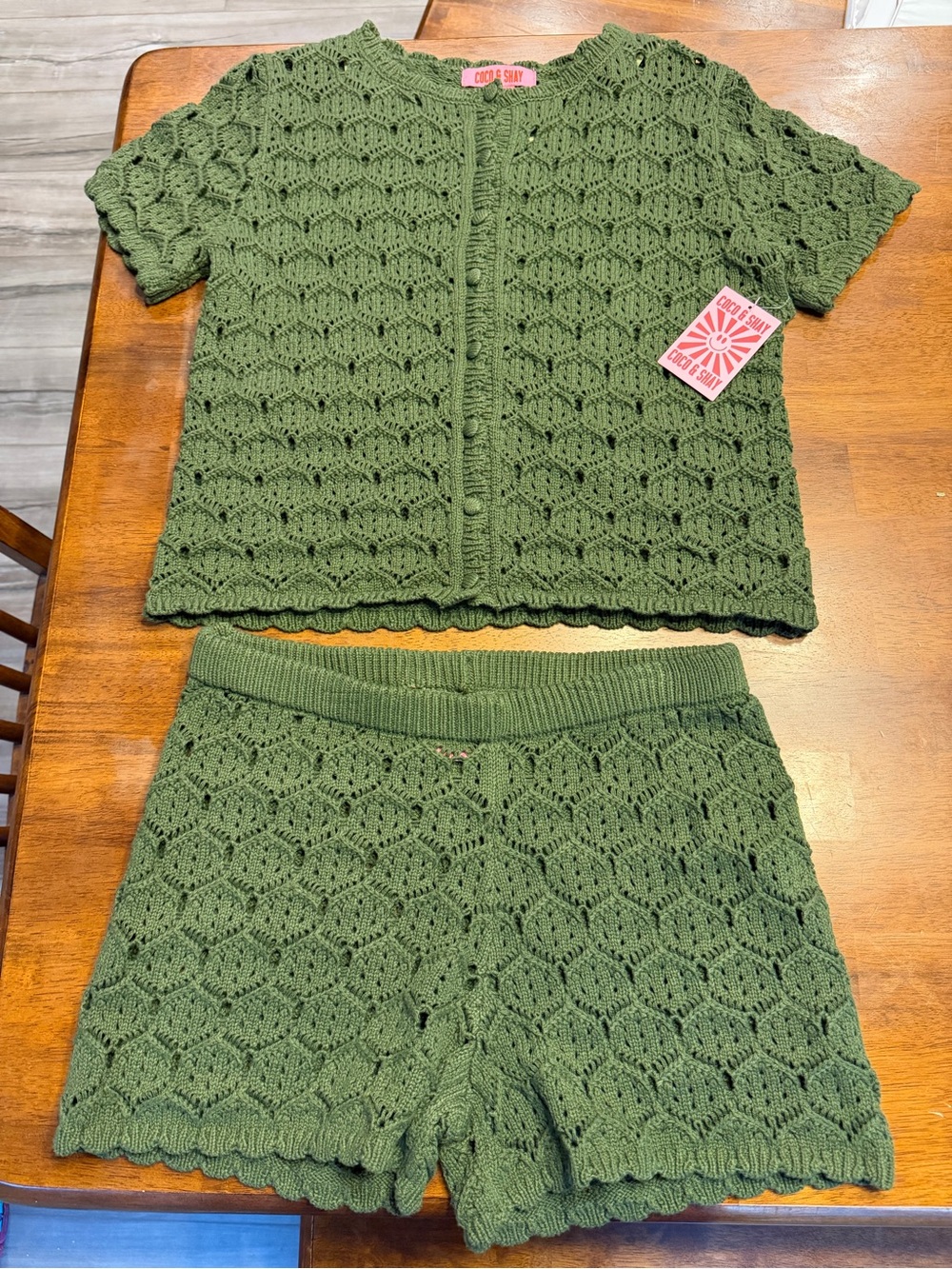 Cozy & Chic Olive Knit Short Set - Coco & Shay
